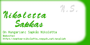 nikoletta sapkas business card